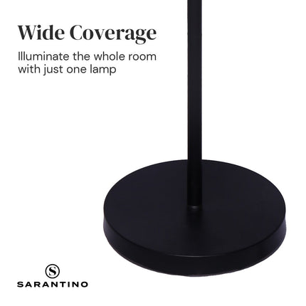 Sarantino Modern Exposed Bulb 4-Arm Industrial Light Floor Lamp.