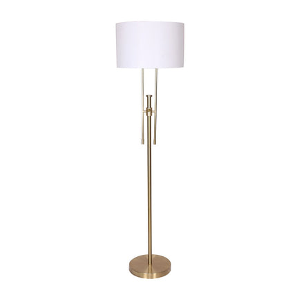 Sarantino Brushed Gold Height-Adjustable Metal Floor Lamp.