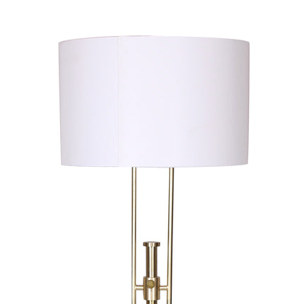 Sarantino Brushed Gold Height-Adjustable Metal Floor Lamp.