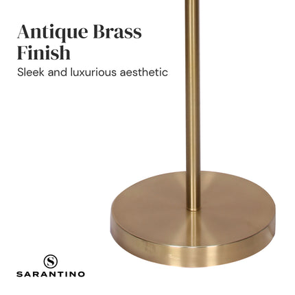 Sarantino Brushed Gold Height-Adjustable Metal Floor Lamp.
