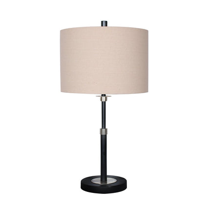 Sarantino Metal Table Lamp with Linen Drum Shade.