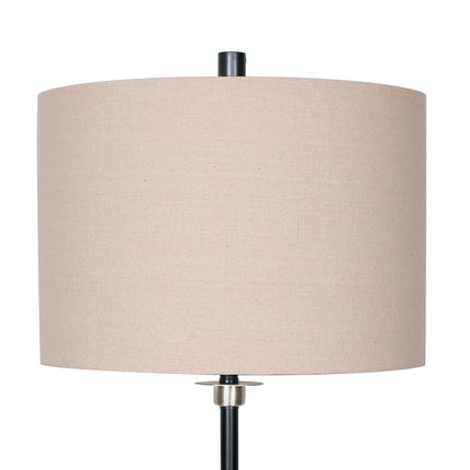 Sarantino Metal Table Lamp with Linen Drum Shade.