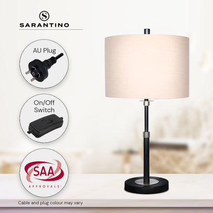 Sarantino Metal Table Lamp with Linen Drum Shade.