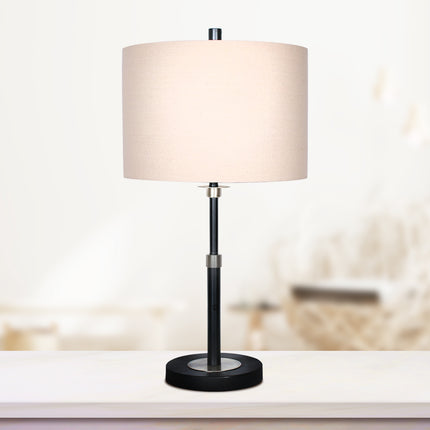 Sarantino Metal Table Lamp with Linen Drum Shade.