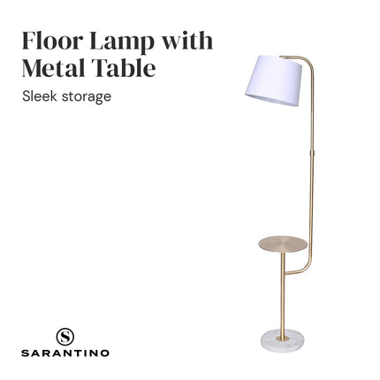 Sarantino Marble & Metal End Table Top Floor Lamp.