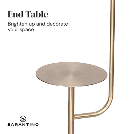Sarantino Marble & Metal End Table Top Floor Lamp.