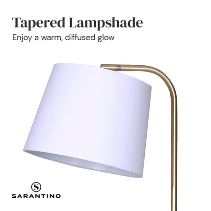 Sarantino Marble & Metal End Table Top Floor Lamp.