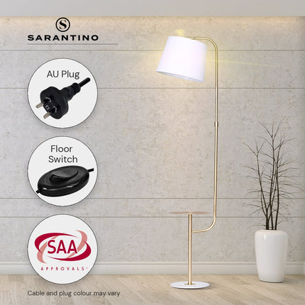 Sarantino Marble & Metal End Table Top Floor Lamp.