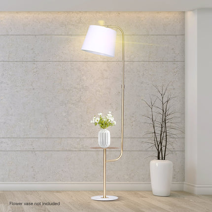 Sarantino Marble & Metal End Table Top Floor Lamp.