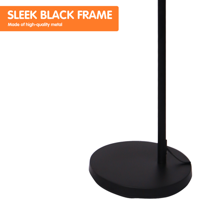 Sarantino Metal Arc Arm Floor Lamp Shade Black.