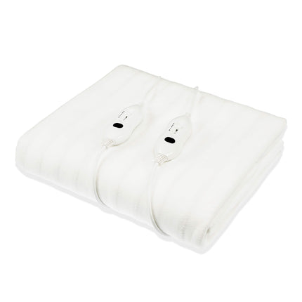 Laura Hill Electric Blanket Queen Size Fitted Underlay Winter Throw - White.