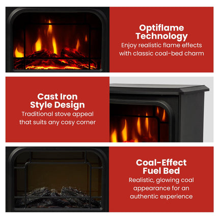 Dimplex 1.2kW MicroStove Optiflame Portable Electric Fire Stove.