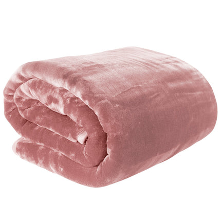 Laura Hill Mink Blanket Queen Size Double-sided Soft Plush Bed Faux Throw Rug 220 X 240cm (pink).