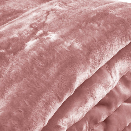 Laura Hill Mink Blanket Queen Size Double-sided Soft Plush Bed Faux Throw Rug 220 X 240cm (pink).