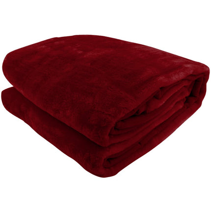 Laura Hill Mink Blanket Double Sided Queen Size Soft Plush Bed Faux Throw Rug 220 X 240cm.