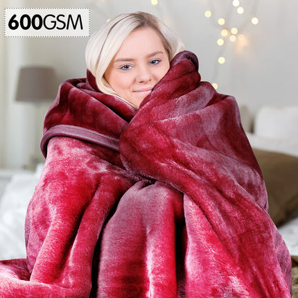 Laura Hill Mink Blanket Double Sided Queen Size Soft Plush Bed Faux Throw Rug 220 X 240cm.