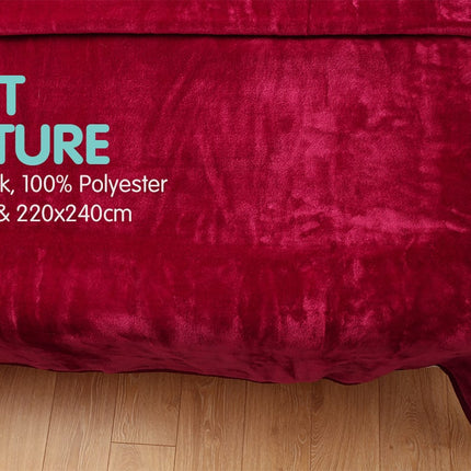 Laura Hill Mink Blanket Double Sided Queen Size Soft Plush Bed Faux Throw Rug 220 X 240cm.