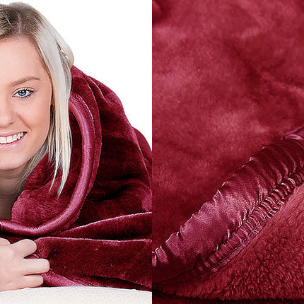 Laura Hill Mink Blanket Double Sided Queen Size Soft Plush Bed Faux Throw Rug 220 X 240cm.