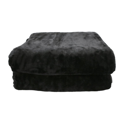Laura Hill 800-gsm Faux Mink Throw Rug Blanket Queen Size Double-sided Large Super Luxurious Soft Heavy - Black.