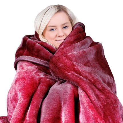 Laura Hill Double-sided Large 220 X 240cm Faux Mink Throw Rug Blanket 800-gsm Heavy - Red.