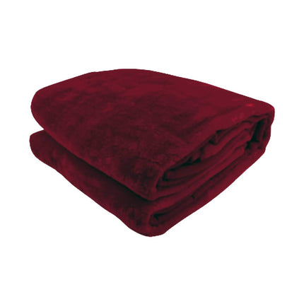 Laura Hill Double-sided Large 220 X 240cm Faux Mink Throw Rug Blanket 800-gsm Heavy - Red.