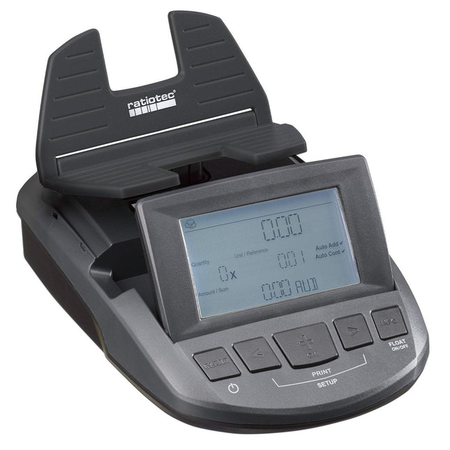 Ratiotec Digital Coin Note Money Counter Currency Scales Australian Notes Portable - Made In Germany.