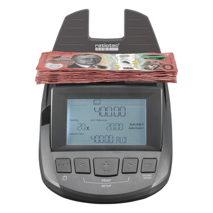 Ratiotec Digital Coin Note Money Counter Currency Scales Australian Notes Portable - Made In Germany.