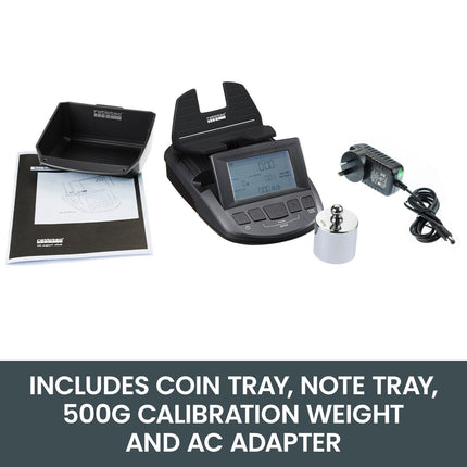 Ratiotec Digital Coin Note Money Counter Currency Scales Australian Notes Portable - Made In Germany.