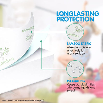 Laura Hill Bamboo Mattress Protector- Double.