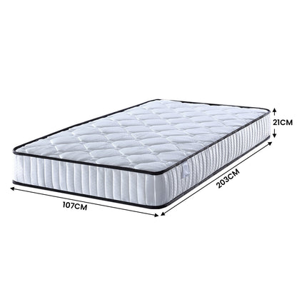 Laura Hill King Single Size Mattress Pocket Spring High Density Foam For Bed.