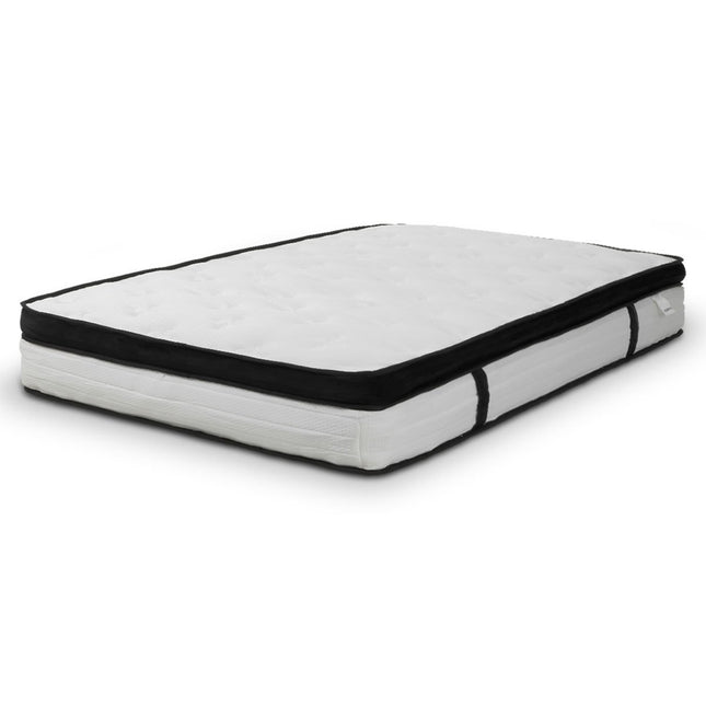 Laura Hill Queen Mattress Bed Size Euro Top 5 Zone Spring Foam 32cm Bedding Pocket.