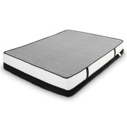 Laura Hill Queen Mattress Bed Size Euro Top 5 Zone Spring Foam 32cm Bedding Pocket.