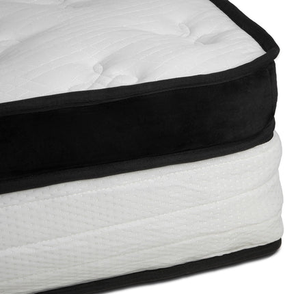 Laura Hill Queen Mattress Bed Size Euro Top 5 Zone Spring Foam 32cm Bedding Pocket.