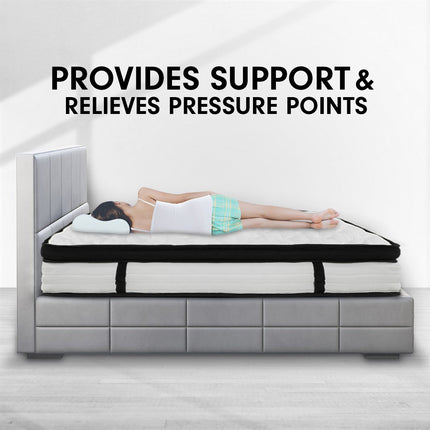 Laura Hill Queen Mattress Bed Size Euro Top 5 Zone Spring Foam 32cm Bedding Pocket.