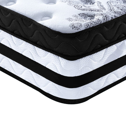 Laura Hill King Mattress Bed Size Euro Top 5 Zone Spring Foam 34cm Bedding.
