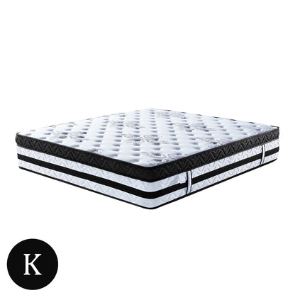 Laura Hill King Mattress Bed Size Euro Top 5 Zone Spring Foam 34cm Bedding.