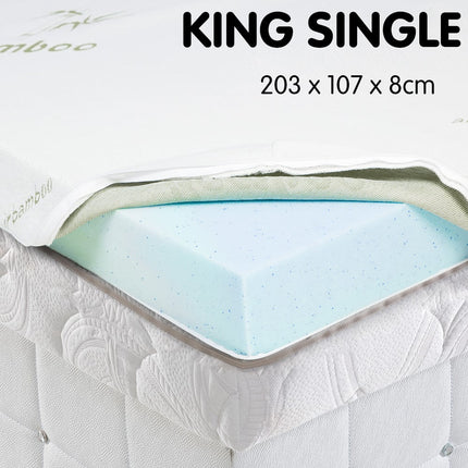 Laura Hill Cool Gel Memory Foam Mattress Topper - King Single.