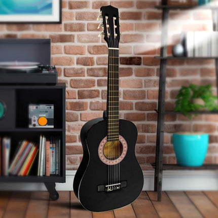 Karrera 34in Acoustic Children Wooden Guitar - Black.