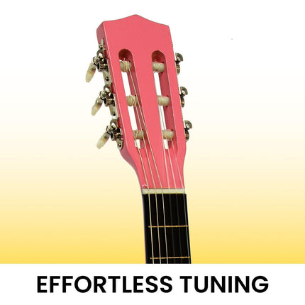 Karrera 34in Acoustic Wooden Childrens Guitar - Pink.