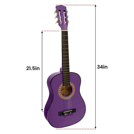 Karrera 34in Acoustic Children no cut Guitar - Purple.
