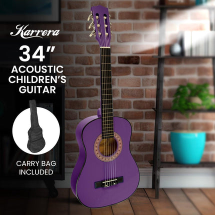Karrera 34in Acoustic Children no cut Guitar - Purple.