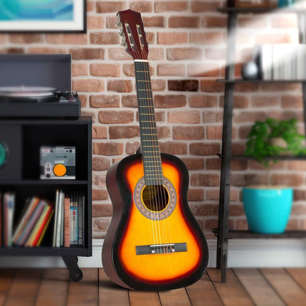 Karrera 34in Acoustic Wooden Childrens Guitar - Sunburst.
