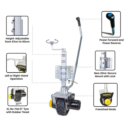 Mini Mover 12v 550w Gen3 Electric Motorised Jockey Wheel.