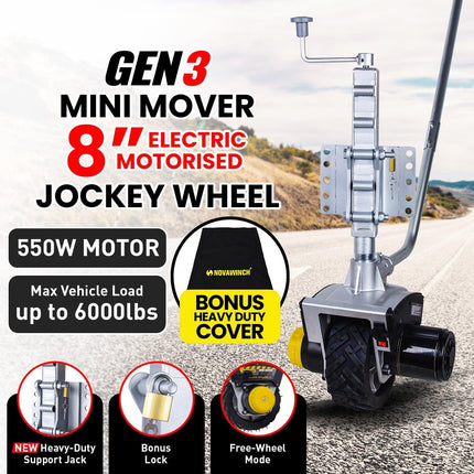 Mini Mover 12v 550w Gen3 Electric Motorised Jockey Wheel.
