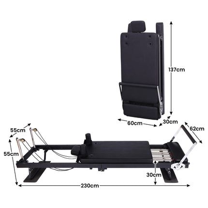 Powertrain Aria Steel Foldable Pilates Board Reformer Multifunctional Core Exercise Set Ab Trainer With Platform Extender Sitting Box Jumpboard And Footbar For Indoor Outdoor Full Body Fitness Home.