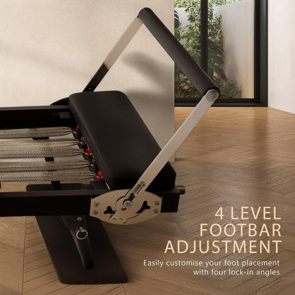 Powertrain Aria Steel Foldable Pilates Board Reformer Multifunctional Core Exercise Set Ab Trainer With Platform Extender Sitting Box Jumpboard And Footbar For Indoor Outdoor Full Body Fitness Home.