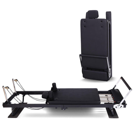 Powertrain Aria Steel Foldable Pilates Board Reformer Multifunctional Core Exercise Set Ab Trainer With Platform Extender Sitting Box Jumpboard And Footbar For Indoor Outdoor Full Body Fitness Home.