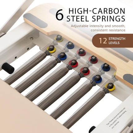 Powertrain Velora Beige Aluminium Foldable Pilates Board Reformer Multifunctional Core Exercise Set Ab Trainer Platform Extender Sitting Box Jumpboard And Footbar Full Body Home.