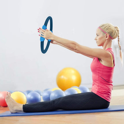 Powertrain Pilates Ring Band Yoga Home Workout Exercise Band Blue.