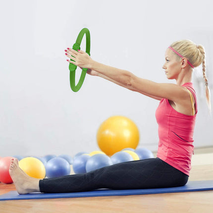 Powertrain Pilates Ring Band Yoga Home Workout Exercise Band Green.